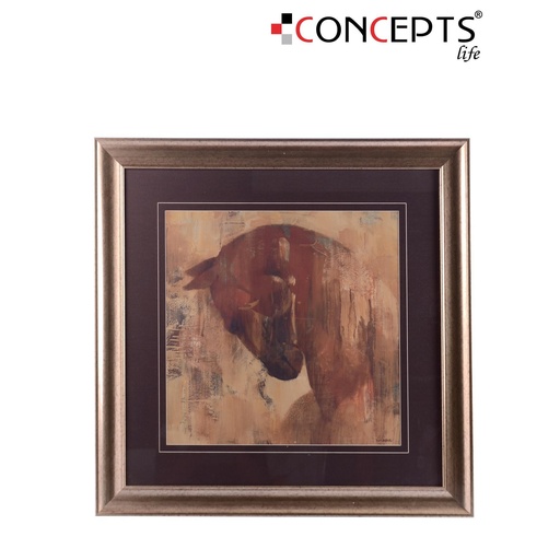 [531-11166] CUADRO AL OLEO CABALLO 76X76CM
