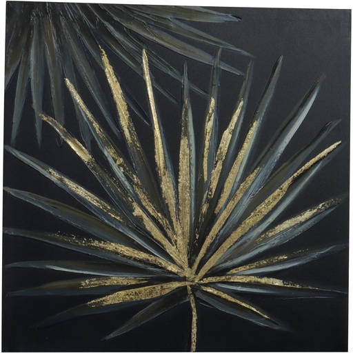 [448-7413300] CUADRO HOJA DE PALMA 50X50CM