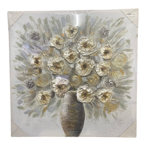 [448-7413826] CUADRO AL OLEO  BODEGON 80X80CM