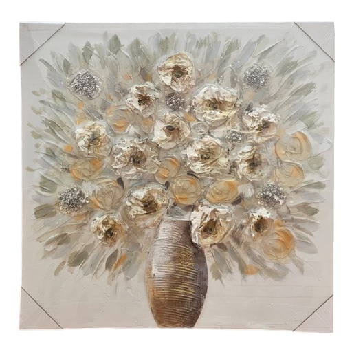 [448-7413826] CUADRO AL OLEO  BODEGON 80X80CM