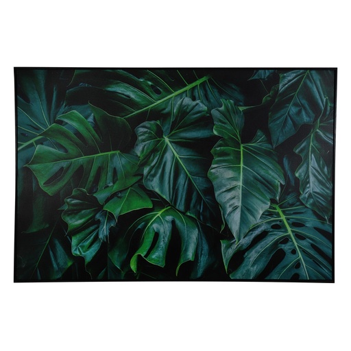[448-2713719] CUADRO HOJAS VERDES C/MARCO 150X3.5X100CM