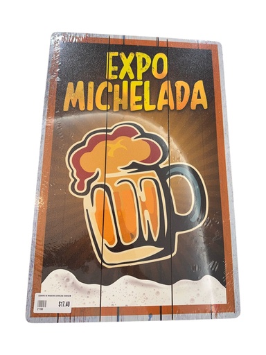 [21190] CUADRO DE MADERA "EXPO MICHELADA" 30X45CM