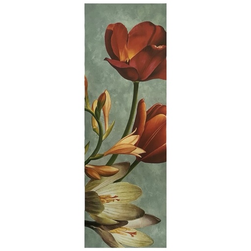 [448-519149] CUADRO FLOR ROJA 40X130CM