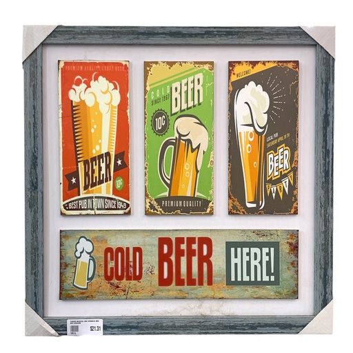 [19514] CUADRO MADERA PARA BAR 43X43CM