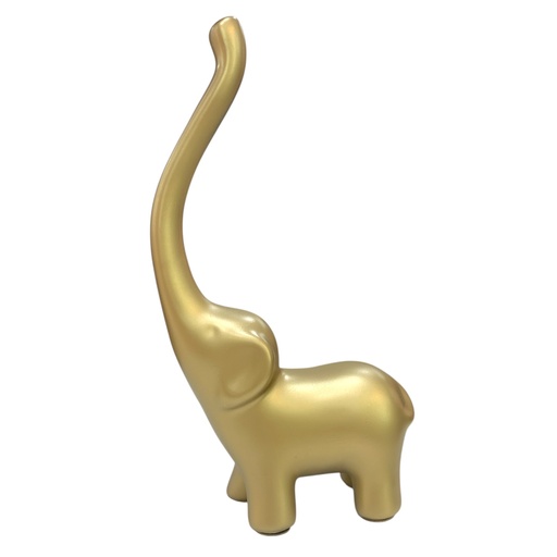 [15569] ELEFANTE DORADO PORCELANA 29X13CM