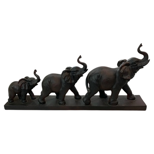 [437-499184] ELEFANTES DECORATIVOS NEGROS 47X21CM