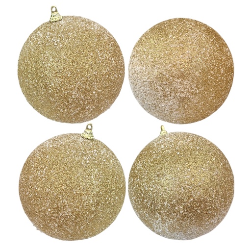 [438902] ESFERA NAVIDEÑA DORADO NEVADO SETX4 10CM