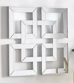 [448-7514068] ESPEJO DECORATIVO CON CUADRICULAS 40X40CM
