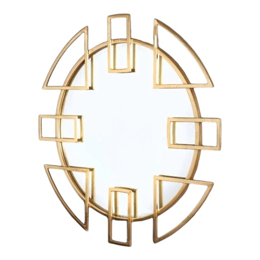[718661] ESPEJO REDONDO DORADO DE HIERRO 82X82CM