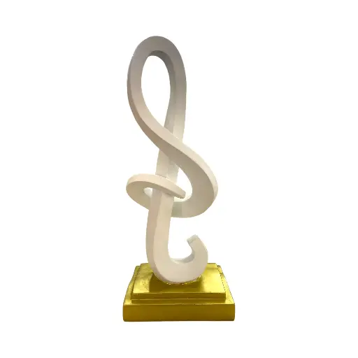 [445-796245] FIGURA DECORATIVA CLAVE DE SOL MUSICAL 16X11X40CM