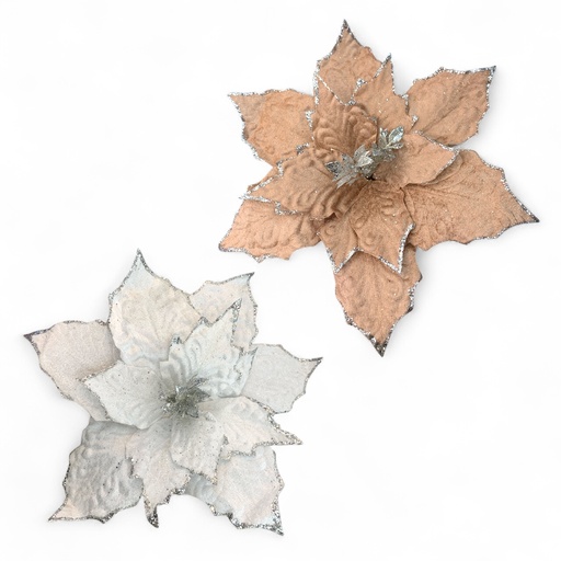 [5116818650] FLOR NAVIDEÑA 30CM BLANCO-ROSE