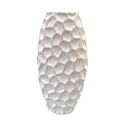 [21462] FLORERO CERAMICA IRIS CREMA 31.5CM