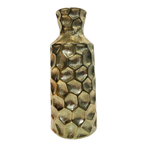 [7861211057855] FLORERO CERAMICA IRIS DORADO 25CM
