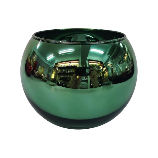 [200-6500131] FLORERO VERDE CRISTAL 11X15CM