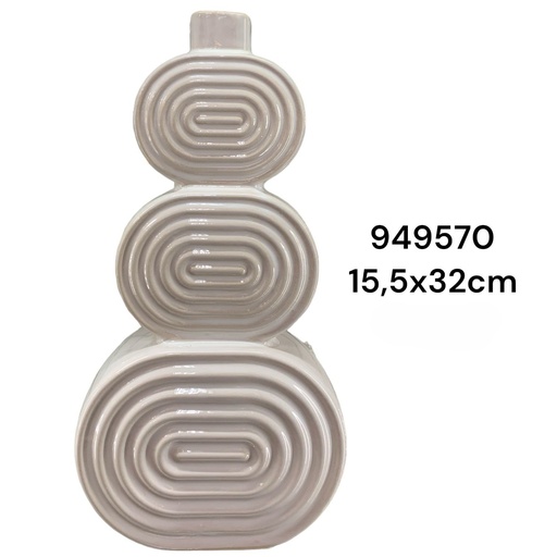 [949570] FLORERO PORCELANA BEIGE TRES NIVELES 15.5X8X32CM REF:SD21F029YH-1