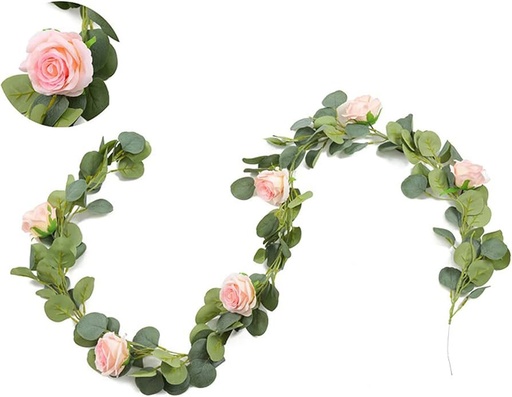 [MY239] GUIRNALDA HOJAS CON ROSAS 200CM