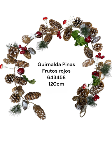 [8679811643458] GUIRNALDA PIÑAS COPO/HONGO 120CM