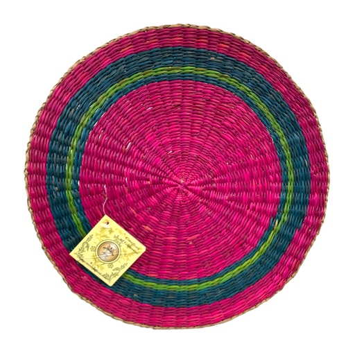 [VILC14-041D] INDIVIDUAL TEJIDO PAJA TOQUILLA FUCSIA 30CM 