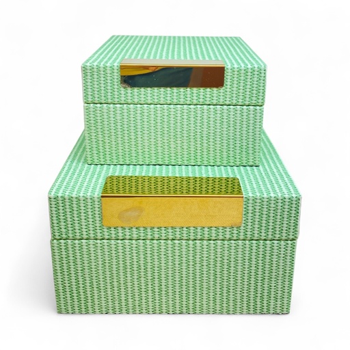 [16064] JOYERO VERDE SETX2 18X18X10.5/14X14X8.5