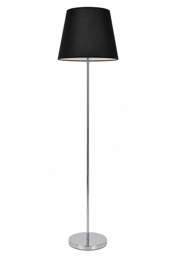 [541-491262/1] Lámpara de pedestal base plateada pantalla oscura 145cm, concepts