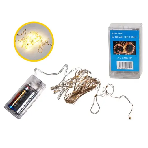 [4894616037521] LUZ MICRO LED 40L A/PILA REF:31021B 4M. CALIDA