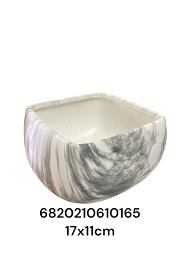 [6820210610165] MACETA CERAMICA MARMOLEADA 17X11CM