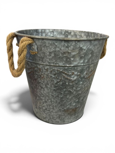 [8679818710603] MACETA METALICA CON ASAS DE CUERDA 26X26CM
