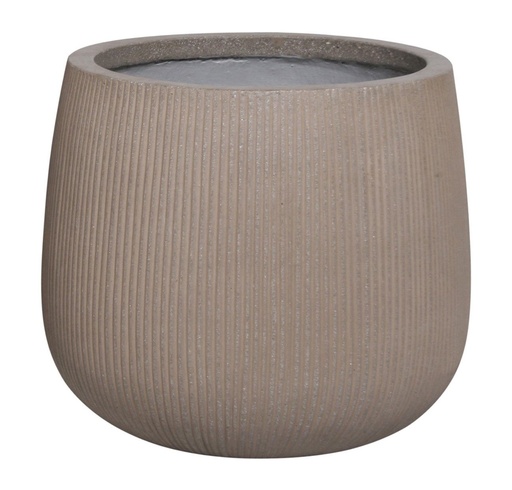 [S01407] MACETERO BRUSHED DE FIBRE DE ARCILLA TAUPE TEXTURIZADO L50XA50XH36CM