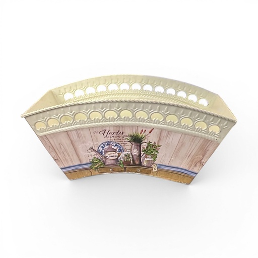 [19890-2] MACETERO METALICO RECTANGULAR "THE HERBS IN MY GARDEN" 30X13.5CM