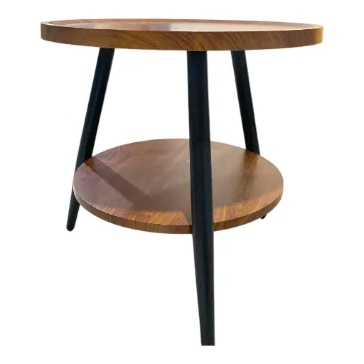 [1246181286188] MESA MADERADA 2 PISOS  ESTRUCTURA METALICA 50X48CM