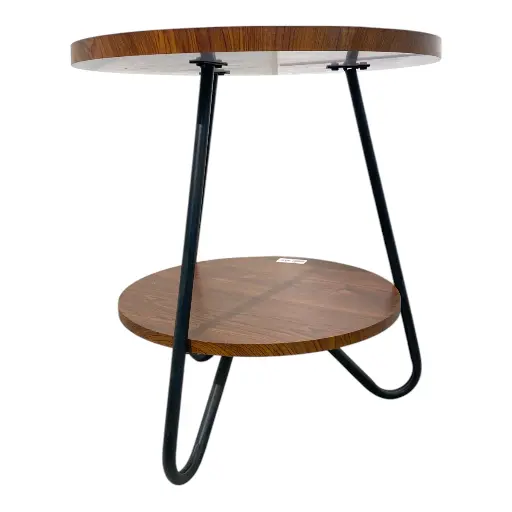 [1246181286195] MESA METAL/MADERADO 2 PISOS ESTRUCTURA METALICA 50X48CM