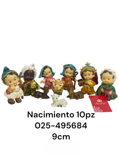 [025-495684] NACIMIENTO NIÑOS 10PZ 9CM