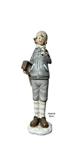 [8679817106476] NIÑO CON CASA DE AVE 25CM