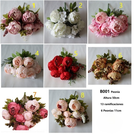 [B001] PEONIA EUROPEAN 50CM 13RAMAS +6PEONIA DE 11CM
