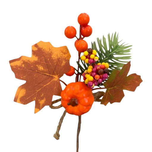 [8679811121222] PINCHO MINI RAMA CALABAZA 18CM