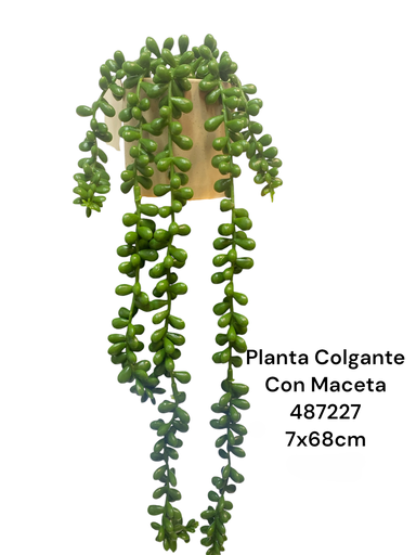 [487227] PLANTA COLGANTE C/MACETA REF: ES22696 7X68CM