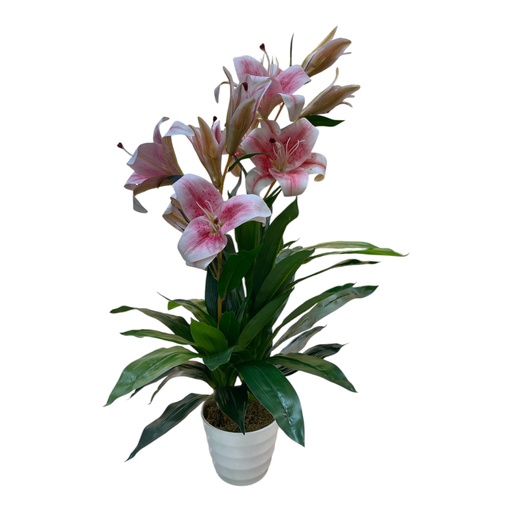 [22461] PLANTA LIRIO ROSA CON MACETA 90CM