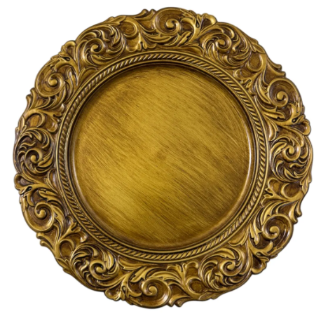 [8679819800846] PLATO BASE ORO ANTIGUO 35CM