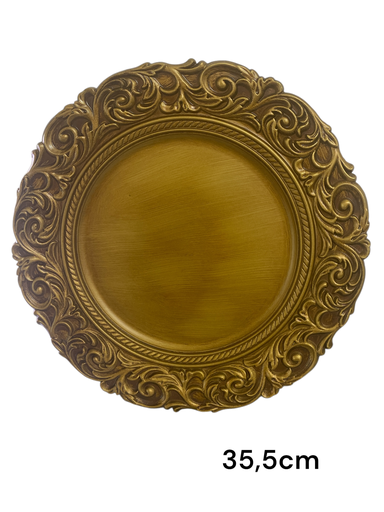 [8679819800846] PLATO BASE ORO ANTIGUO 35CM