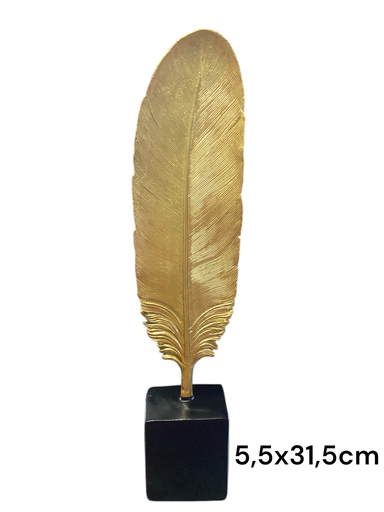 [326986] PLUMA DORADA POLIRESINA REF: ES22929  5.5X31.5CM