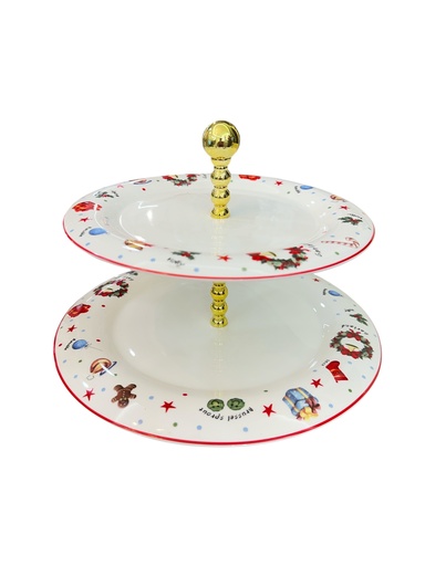 [536732] PORTABOCADITOS NAVIDEÑO PORCELANA 2NIVELES REF: TJ-167