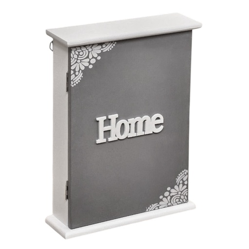 [S40696] PORTALLAVES DE MADERA GRIS 20X26X6CM