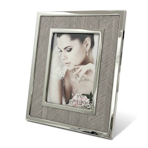 [530-593328] PORTA RETRATO PLATA MARCO PLOMO 5X7CM