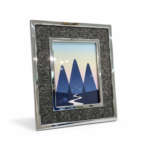 [530-593323] PORTA RETRATO PLATA MARCO OSCURO 20X25CM