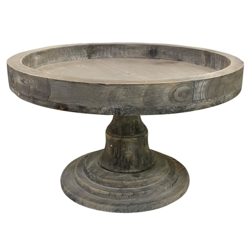 [8679816717482] PORTA TORTA DE MADERA GRIS 30X18CM