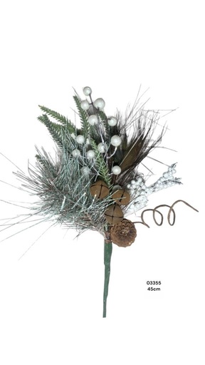 [03355] RAMA CASCABEL/BELLOTA PLUMA PAVO REAL 45CM