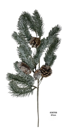 [8679811638706] RAMA NEVADA PINO C/BELLOTAS 67CM