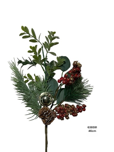 [8679811638591] RAMA PINO CEREZAS BELLOTA Y CASCABEL 46CM