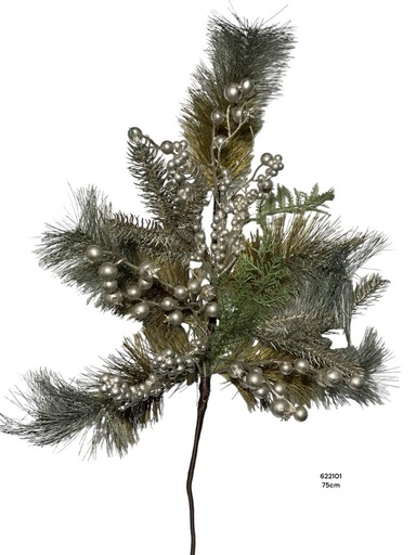 [8679811622101] RAMA PINO CON PERLAS CHAMPAGNE 75CM