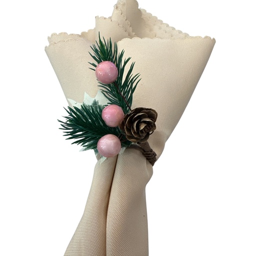 [1702335013845] Aros de servilleta rústicos berries rosadas setx6